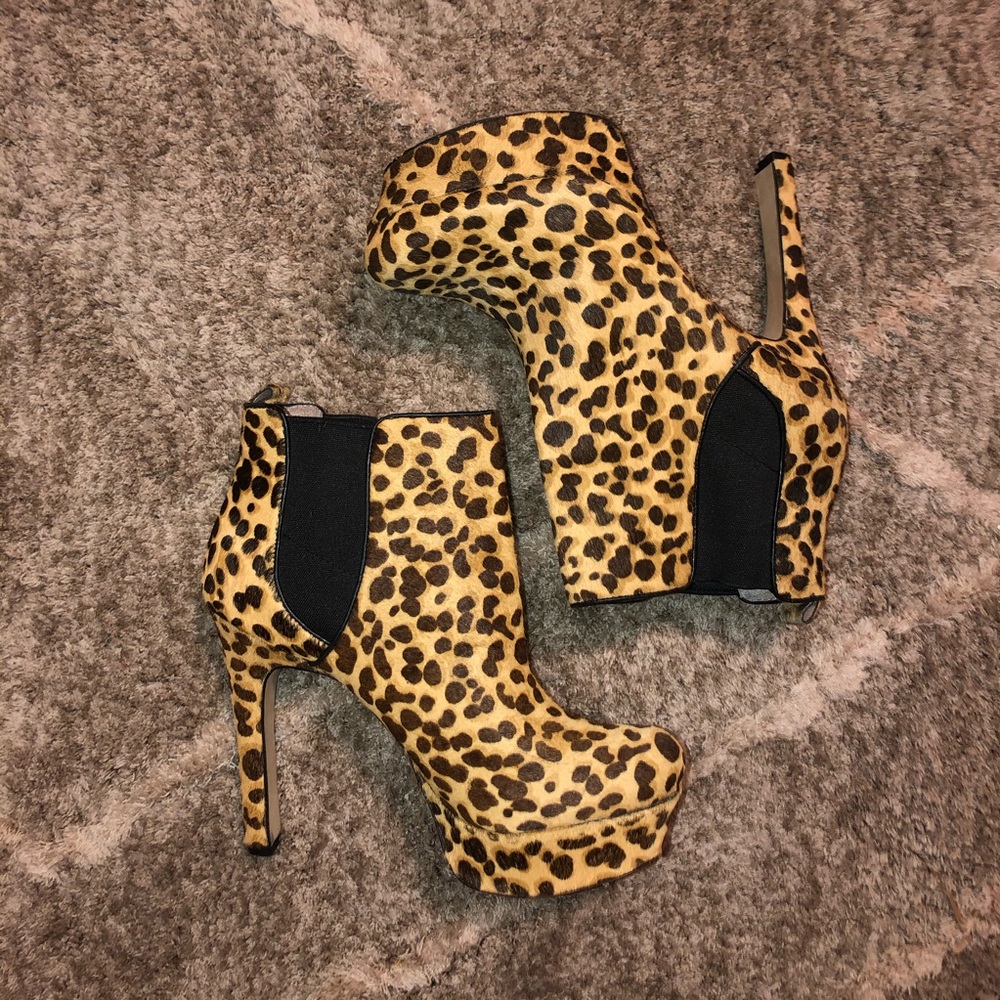 Vince Camuto Leopard Print Bailey Heel Boots| 7